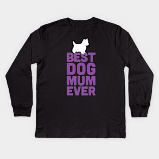 Best Westie Dog Mum Ever - Purple Dog Lover Gift Kids Long Sleeve T-Shirt